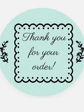 200 Transparent Thank You Order Sticker